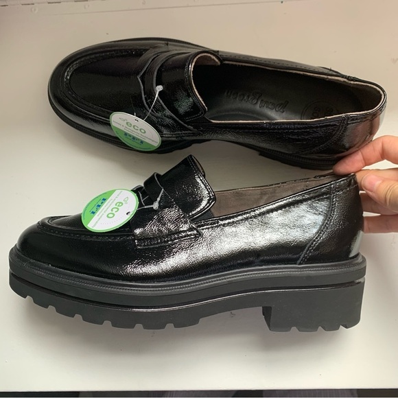 Paul Green Ogden Platform Loafer in Black Crinkled Patent‎ US 7 Comfort Handmade - Picture 7 of 11